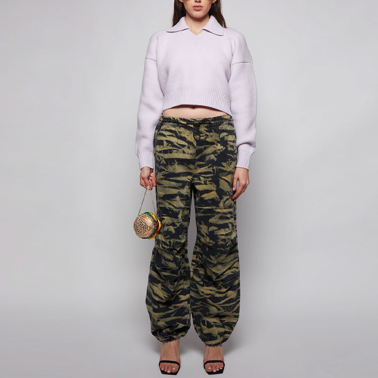 Shop Alexander Wang SS22 Tiger Capsule Camo Wide-Leg Sweatpants Unisex Army Green UDC1224053-737