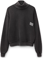 Alexander Wang SS22 Unisex Velvet Turtleneck Pullover Sweatshirt Black. UCC3211473-007 Alexander Wang SS22 Unisex Velvet Turtleneck Pullover Sweatshirt Black. UCC3211473-007