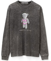 Alexander Wang SS22 Vintage Bear Printed Long Sleeve Tee Unisex Dark Grey UCC1221500-007 Alexander Wang SS22 Vintage Bear Printed Long Sleeve Tee Unisex Dark Grey UCC1221500-007