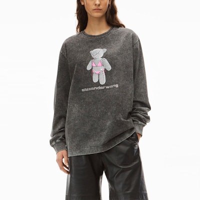 Alexander Wang SS22 Camiseta Unisex Manga Larga Oso Vintage Gris Oscuro UCC1221500-007 Shop Alexander Wang SS22 Camiseta Unisex Manga Larga Oso Vintage Gris Oscuro UCC1221500-007