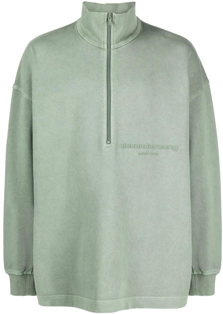 alexander-wang-ss-23-green-half-zip-sweatshirt-with-front-logo-print-ucc-2231612351