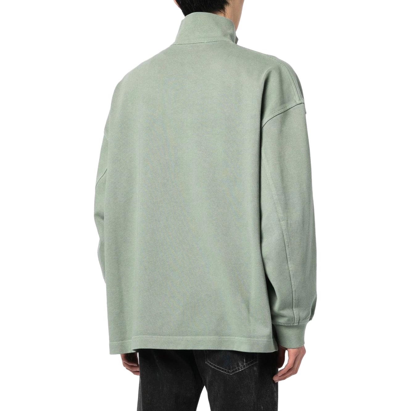 Shop Alexander Wang SS23 綠色半拉鏈Logo印花衛衣 UCC2231612351