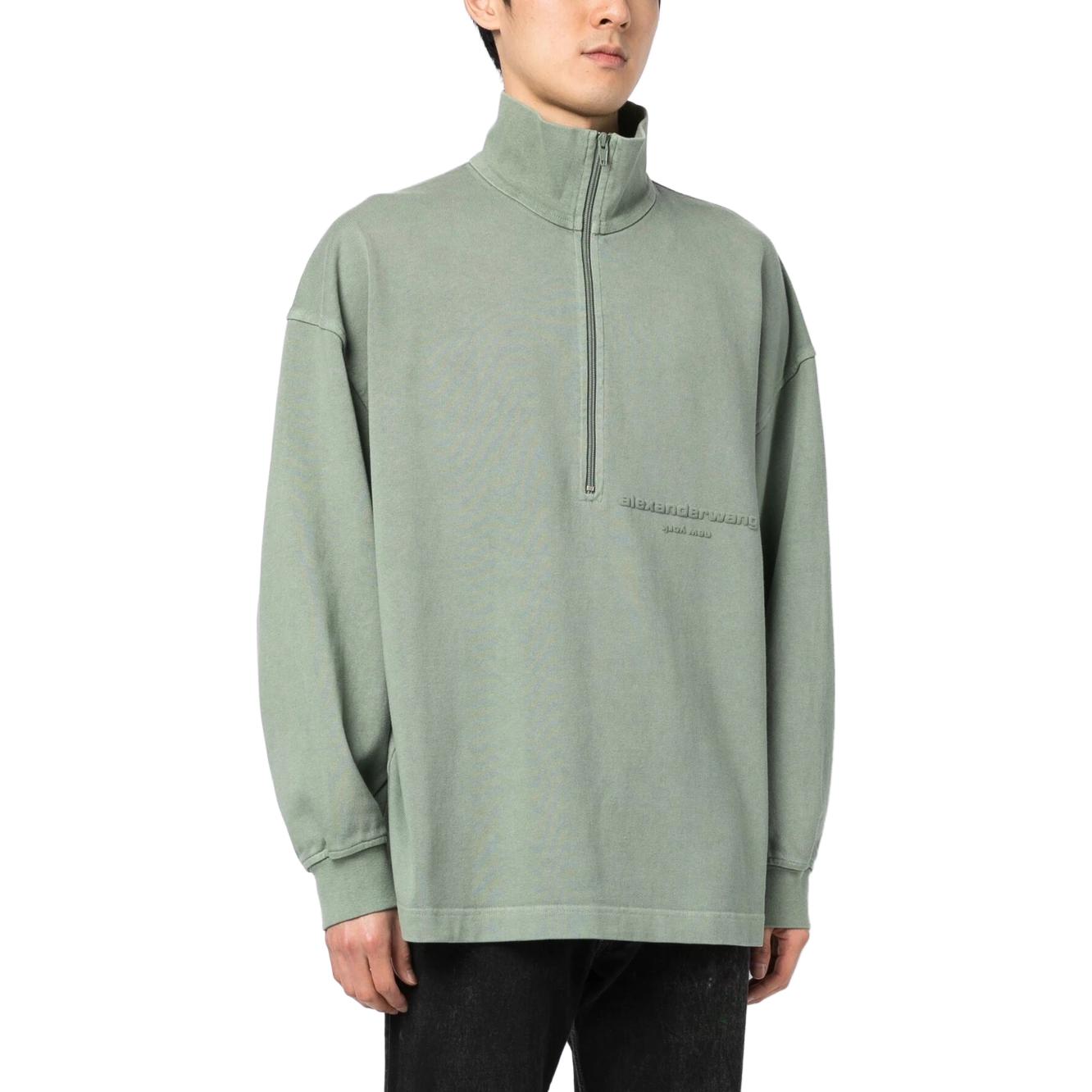 Purchase Alexander Wang SS23 綠色半拉鏈Logo印花衛衣 UCC2231612351