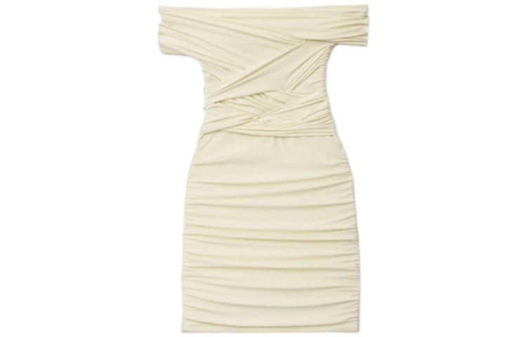 Alexander Wang SS23 Beige Faux Suede Off-Shoulder Mini Dress 1CC1236550-748 圖 2