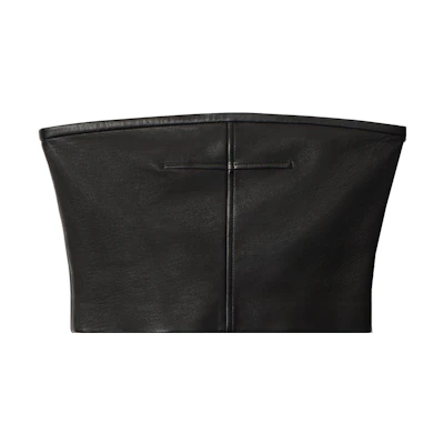 Alexander Wang SS23 Black Leather Strapless Corset Top. 1WC1231745-001