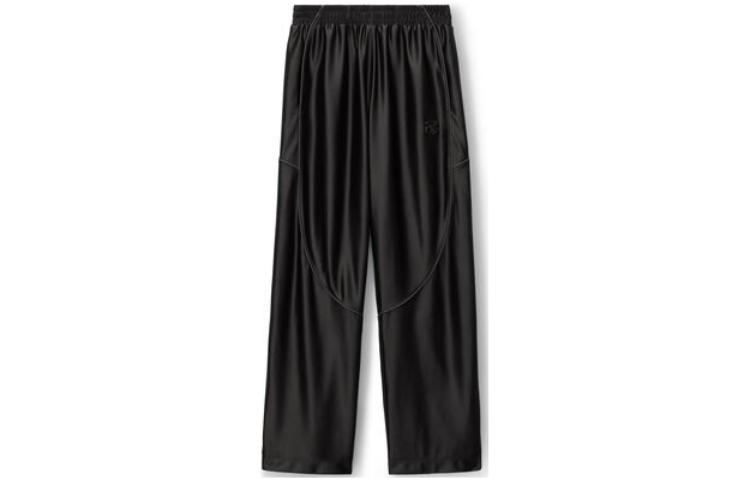 Alexander Wang SS23 Black Satin Loose Knit Track Pants 6CC3234011-001