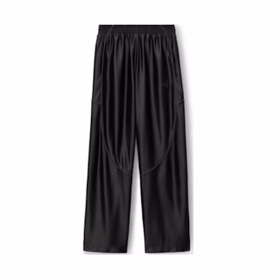 Alexander Wang SS23 Black Satin Loose Knit Track Pants 6CC3234011-001