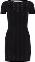 Alexander Wang SS23 Black Square Neck High-Waist Fitted Short Sleeve Dress 4KC3236020001 Alexander Wang SS23 Black Square Neck High-Waist Fitted Short Sleeve Dress 4KC3236020001