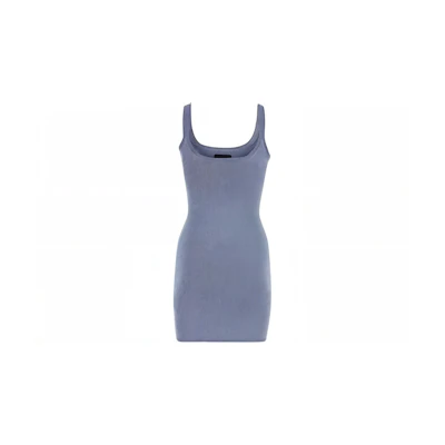 Alexander Wang SS23 Blue Solid Color Casual Square Neck Mini Slip Dress 4KC3236017-464