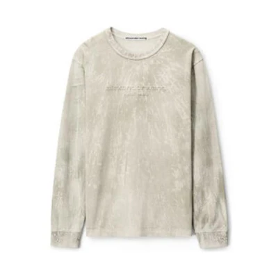 Alexander Wang SS23 Embossed Logo Long Sleeve Unisex T-Shirt Ice Grey UCC2231621076