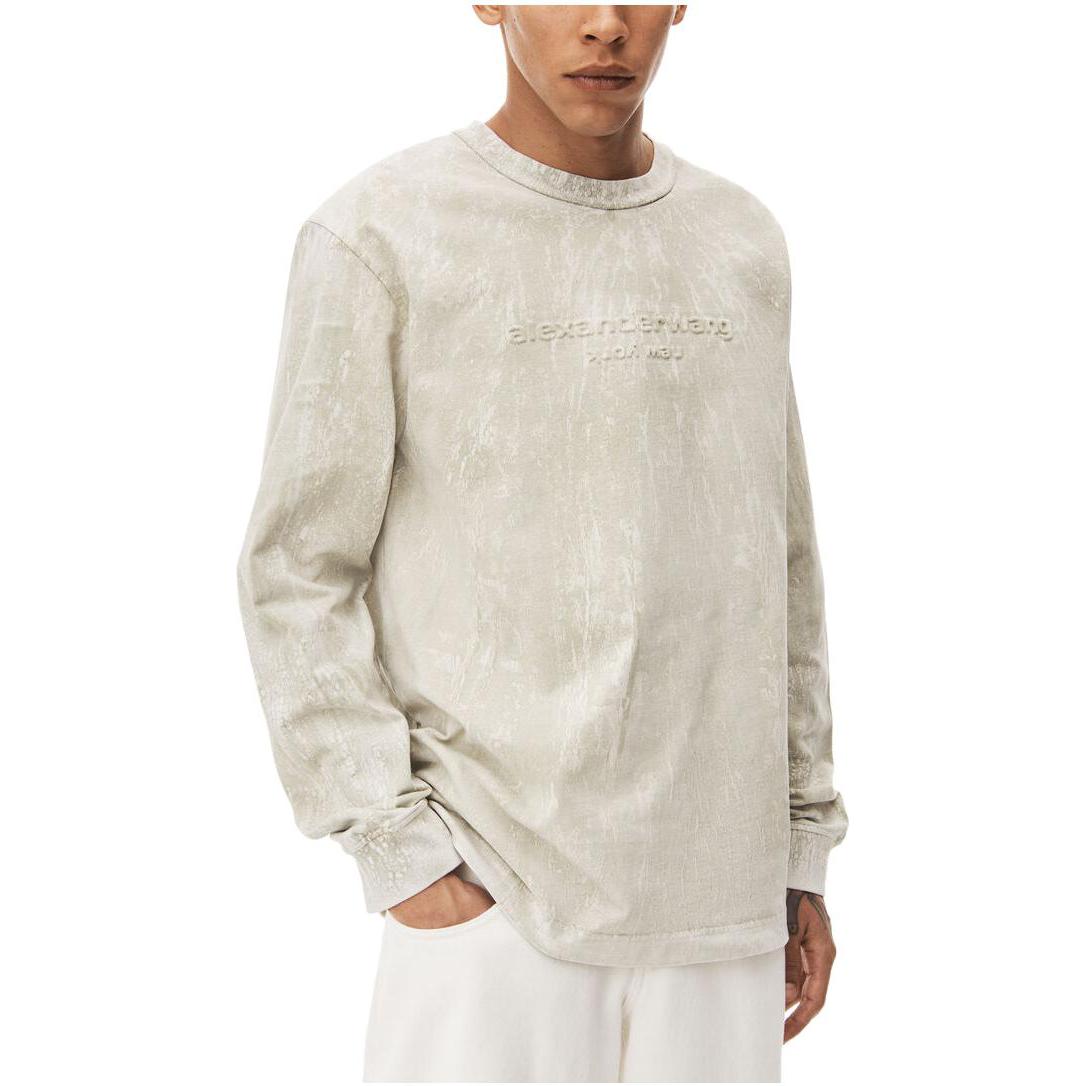 Lookbook Camiseta Unisex Manga Larga Alexander Wang SS23 Logo Grabado Gris Hielo. UCC2231621076