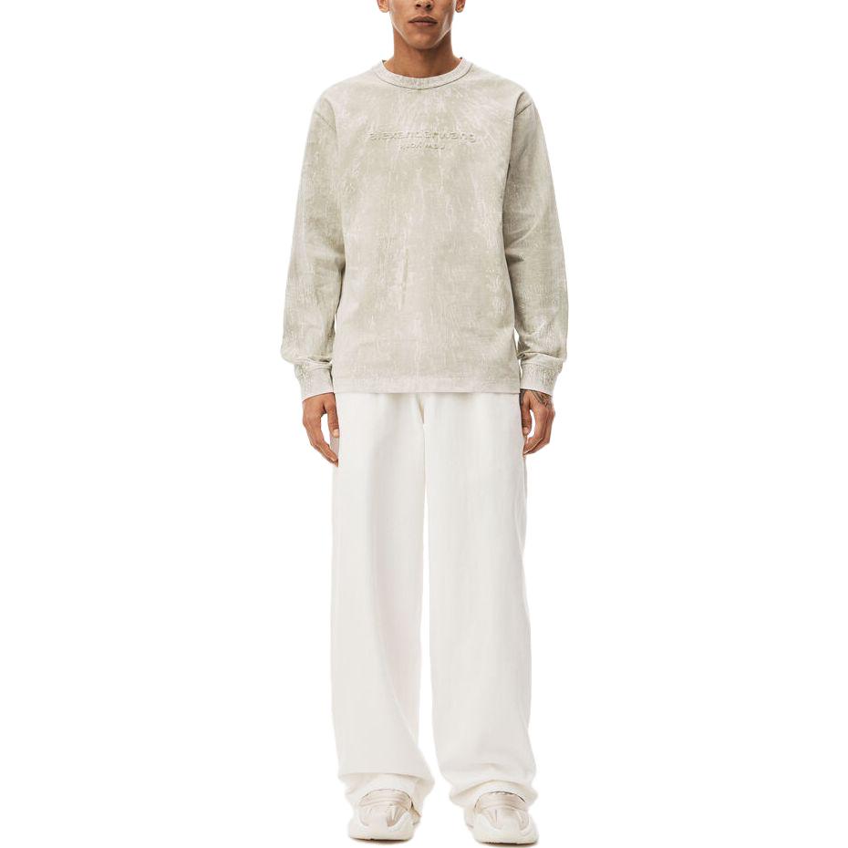 Shop Camiseta Unisex Manga Larga Alexander Wang SS23 Logo Grabado Gris Hielo. UCC2231621076