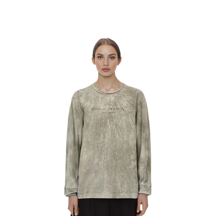 Sizing Camiseta Unisex Manga Larga Alexander Wang SS23 Logo Grabado Gris Hielo. UCC2231621076