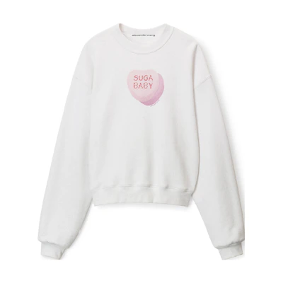 Alexander Wang SS23 Heart Print Pullover Sweatshirt Unisex Grey UCC3231639-111