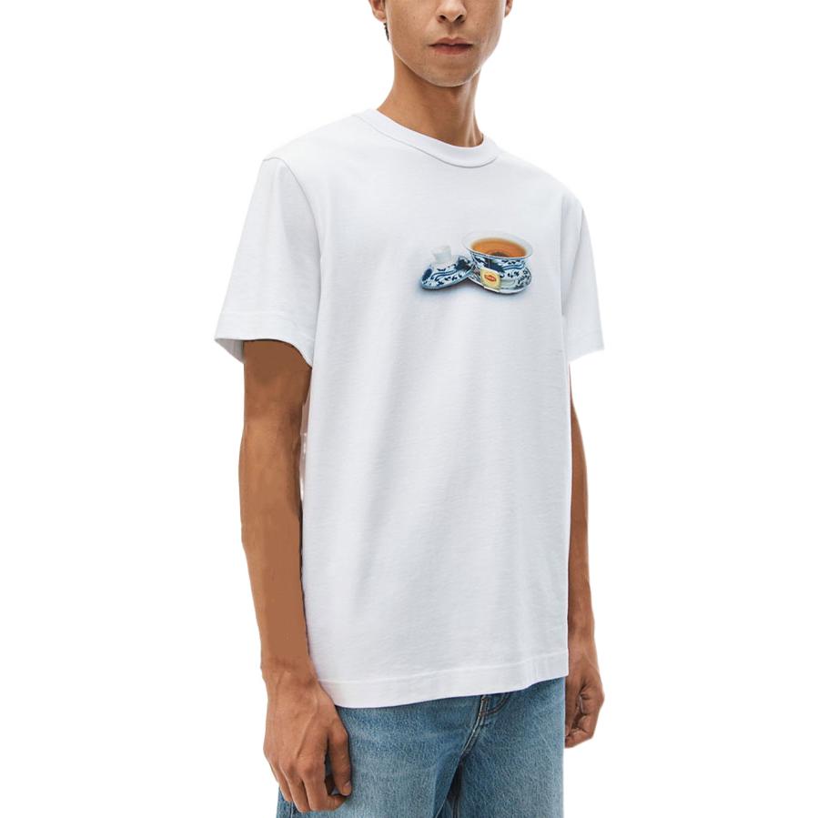 Purchase Camiseta Unisex Blanco Alexander Wang SS23 Tejido Estampado Tazas de Té. UCC1231598-111