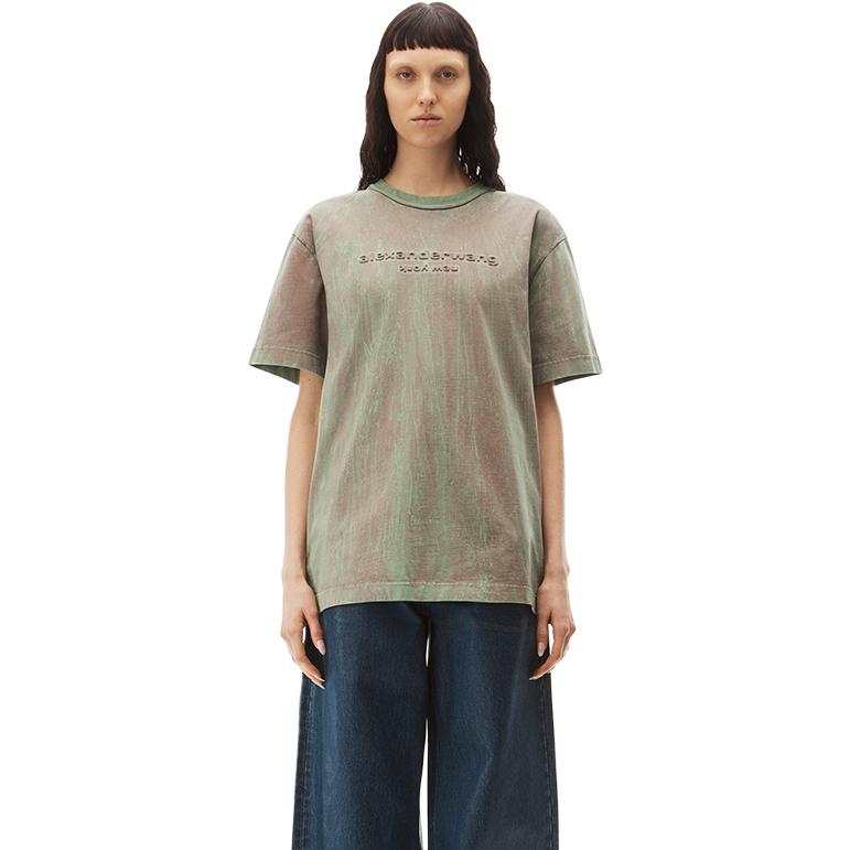 Purchase Alexander Wang SS23 標誌印花圓領男女T恤 綠色 UCC2231622349