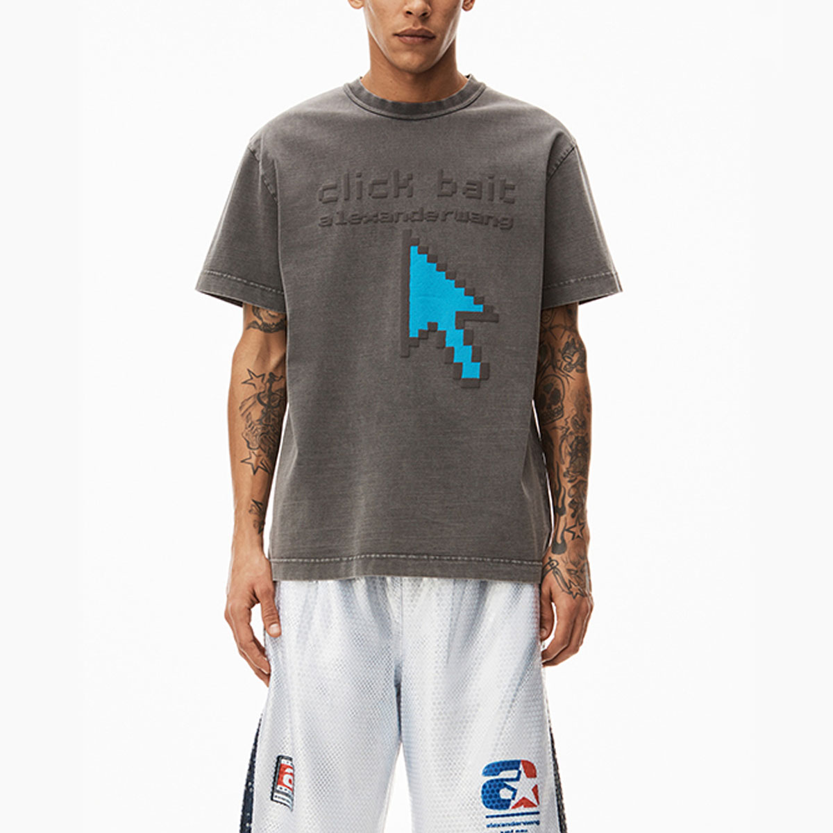 Alexander Wang SS23 Logo Print T-Shirt Unisex Carbon Gray UCC2231619-010 圖 3