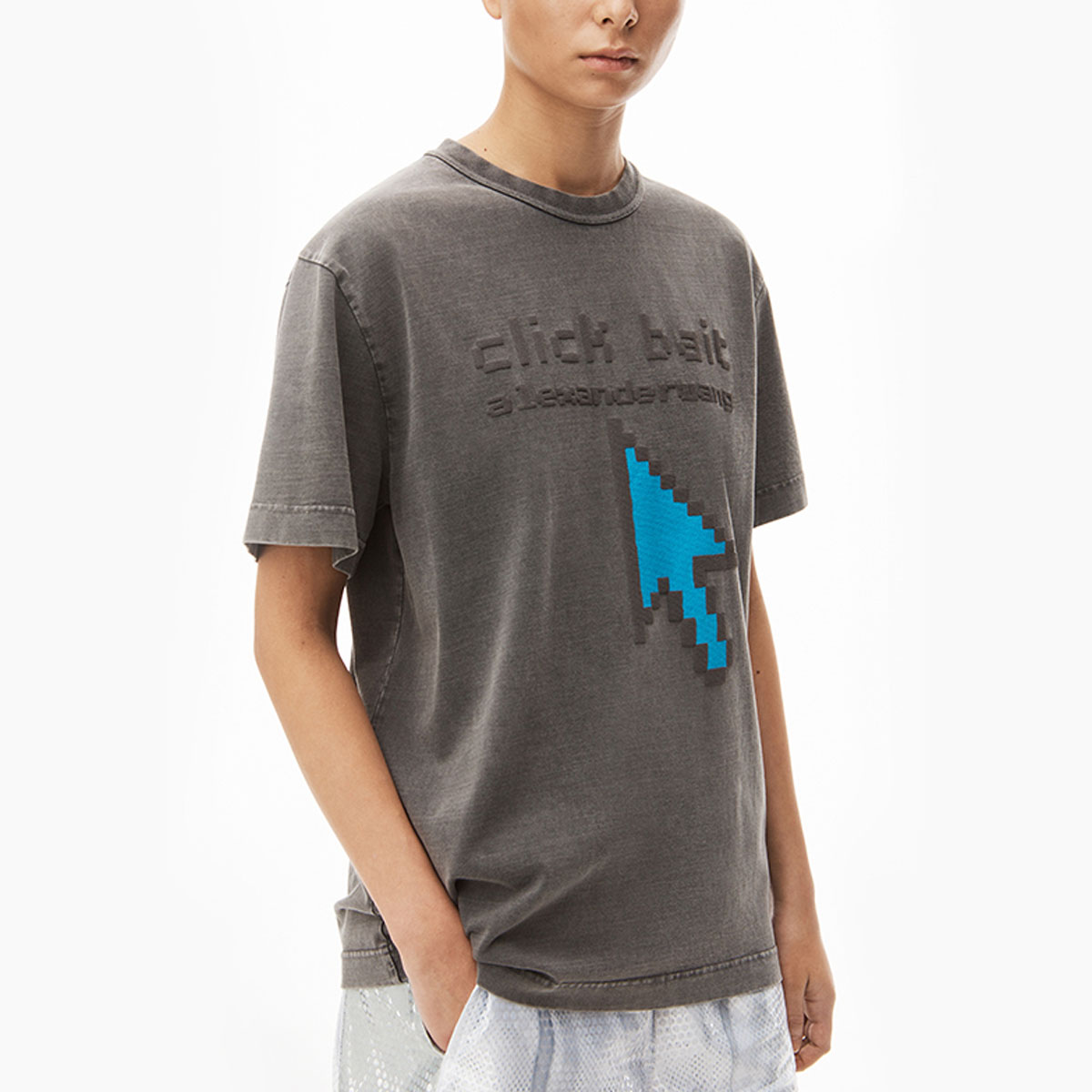 Alexander Wang SS23 Logo Print T-Shirt Unisex Carbon Gray UCC2231619-010 圖 4