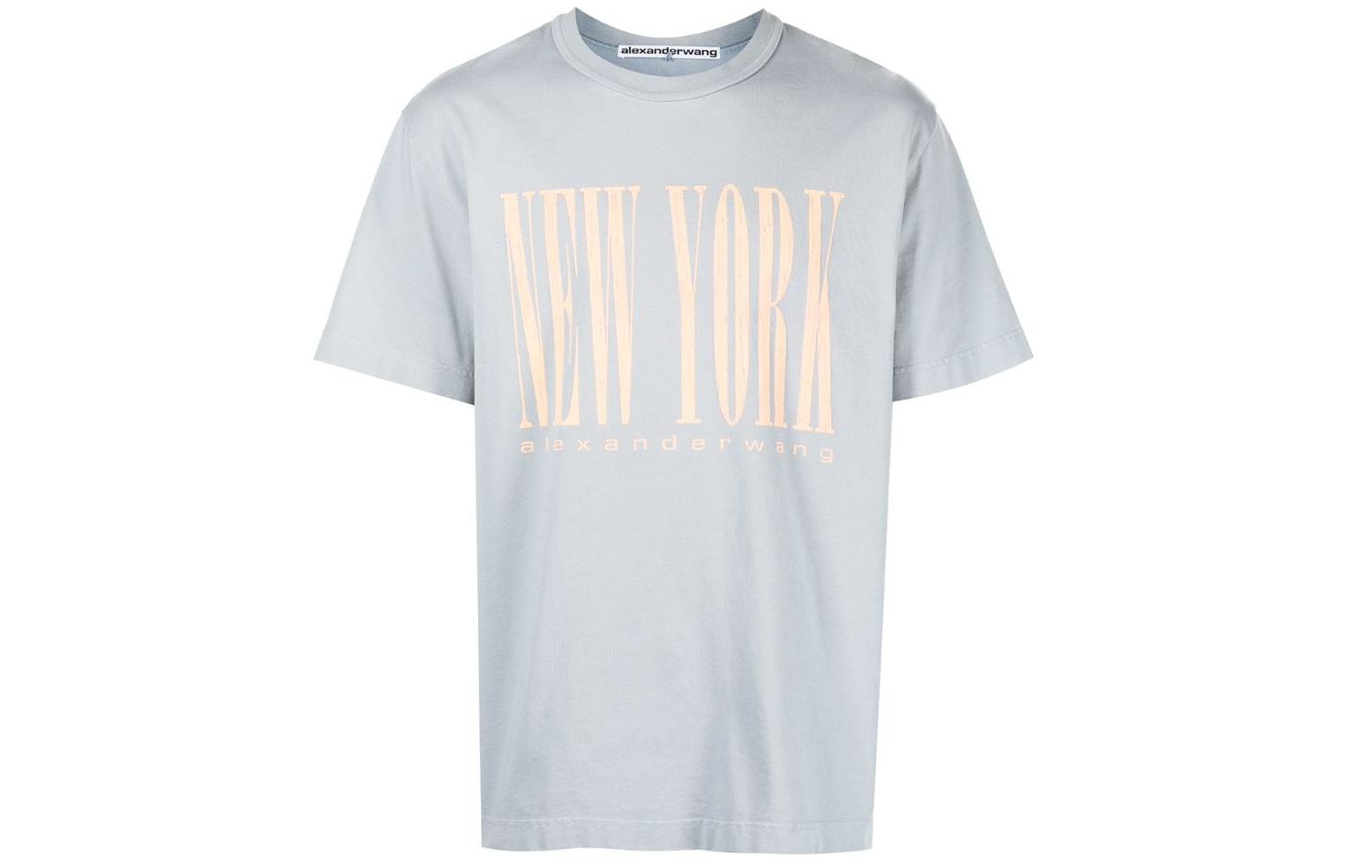 Alexander Wang SS23 Logo Print Unisex Crewneck T-Shirt Light Blue UCC1231599-491