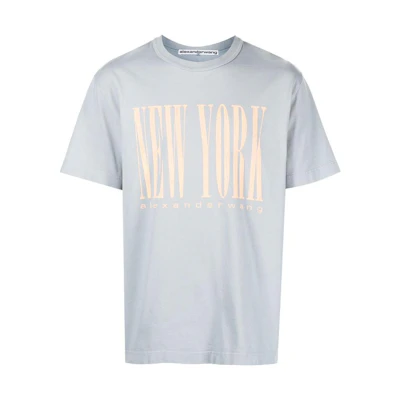 Alexander Wang SS23 Logo Print Unisex Crewneck T-Shirt Light Blue UCC1231599-491