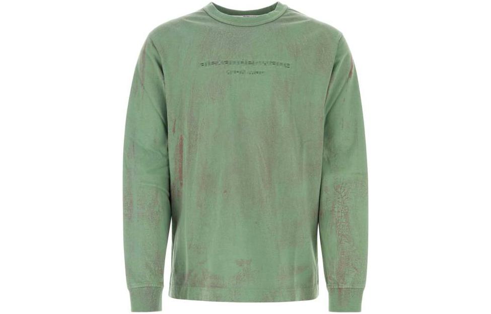Order アレキサンダーワン SS23 オーバーサイズ 長袖 クルーネックTシャツ ユニセックス グリーン UCC2231621349