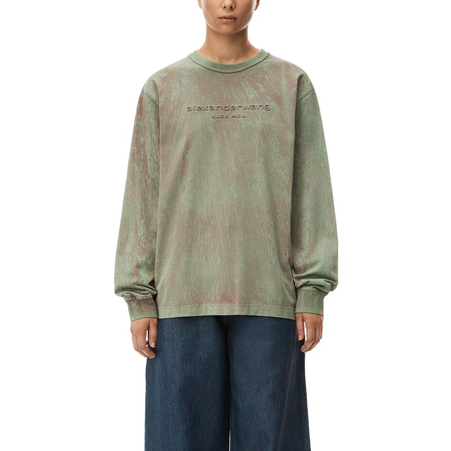 Lookbook アレキサンダーワン SS23 オーバーサイズ 長袖 クルーネックTシャツ ユニセックス グリーン UCC2231621349