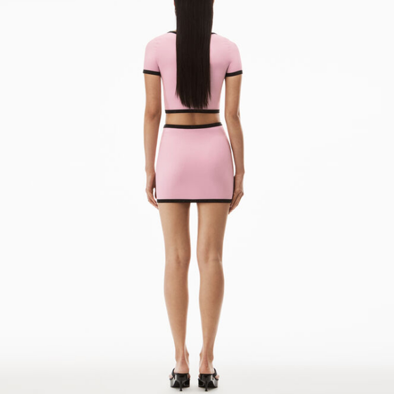 Purchase Alexander Wang SS23 Rok Midi Nylon Pink Dengan Hiasan Kristal. 1KC2235009-680
