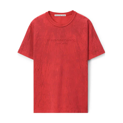 Alexander Wang SS23 Red Crewneck Letter Print T-Shirt for Men UCC22316226-51A