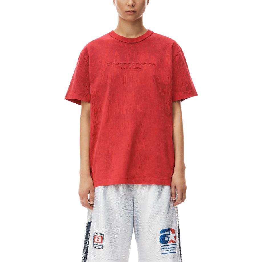 Alexander Wang SS23 Red Crewneck Letter Print T-Shirt for Men UCC22316226-51A 圖 4