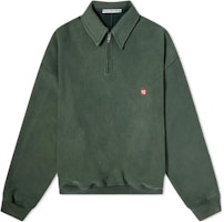 Alexander Wang SS23 Solid Logo Embroidered Half-Zip Sweatshirt Unisex Green UCC4221567-307 Alexander Wang SS23 Solid Logo Embroidered Half-Zip Sweatshirt Unisex Green UCC4221567-307
