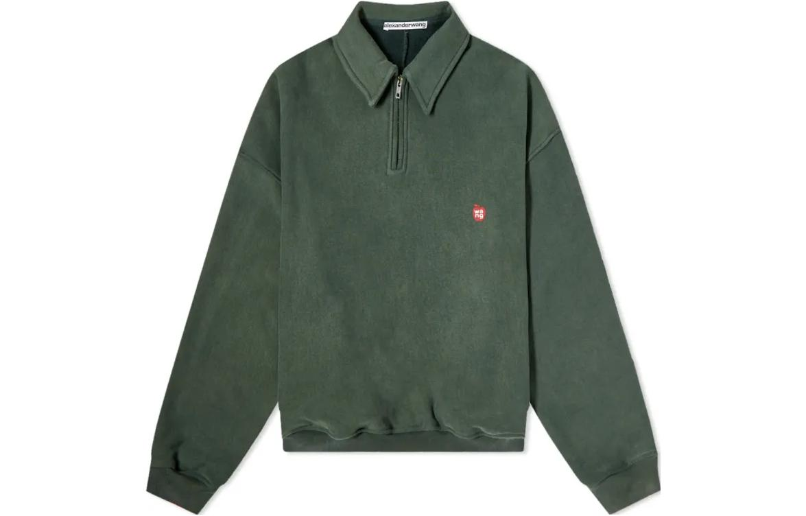 Order Alexander Wang SS23 Logo刺繡半拉鍊衛衣 男女款 綠色 UCC4221567-307