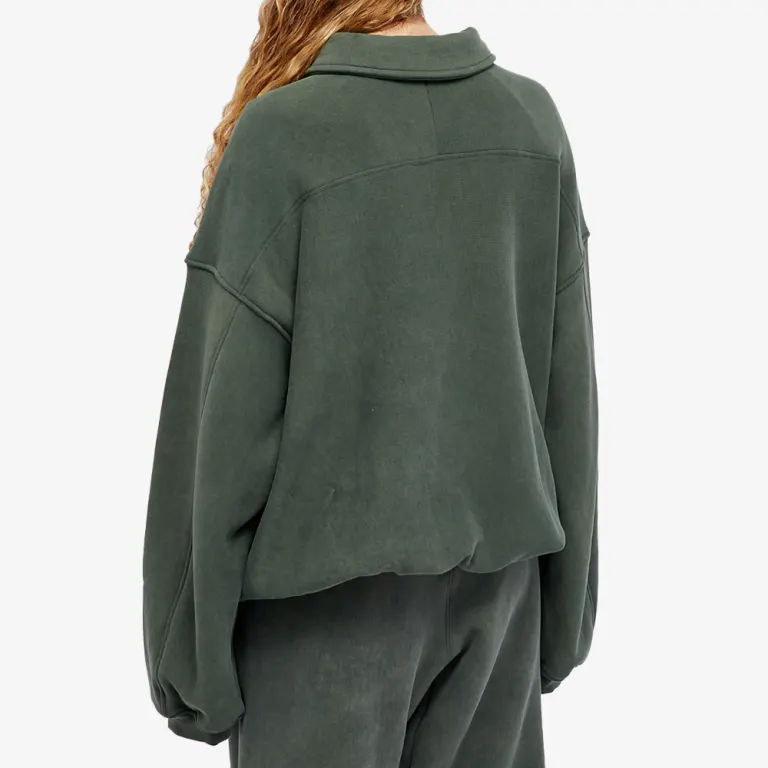 Shop Alexander Wang SS23 Logo刺繡半拉鍊衛衣 男女款 綠色 UCC4221567-307