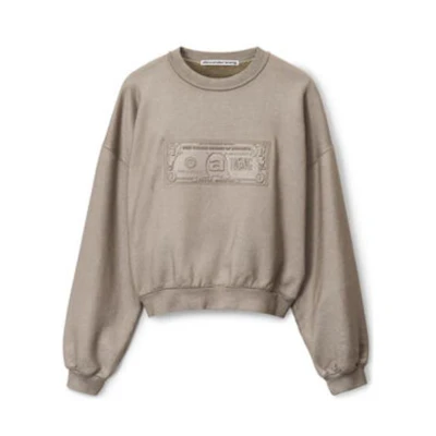 Alexander Wang SS23 Unisex Oversized Embossed Graphic Sweatshirt Metal Gray. UCC3231645-355