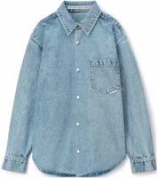 Alexander Wang SS23 Unisex Retro Casual Denim Jacket Blue UDC2232558-486 Alexander Wang SS23 Unisex Retro Casual Denim Jacket Blue UDC2232558-486