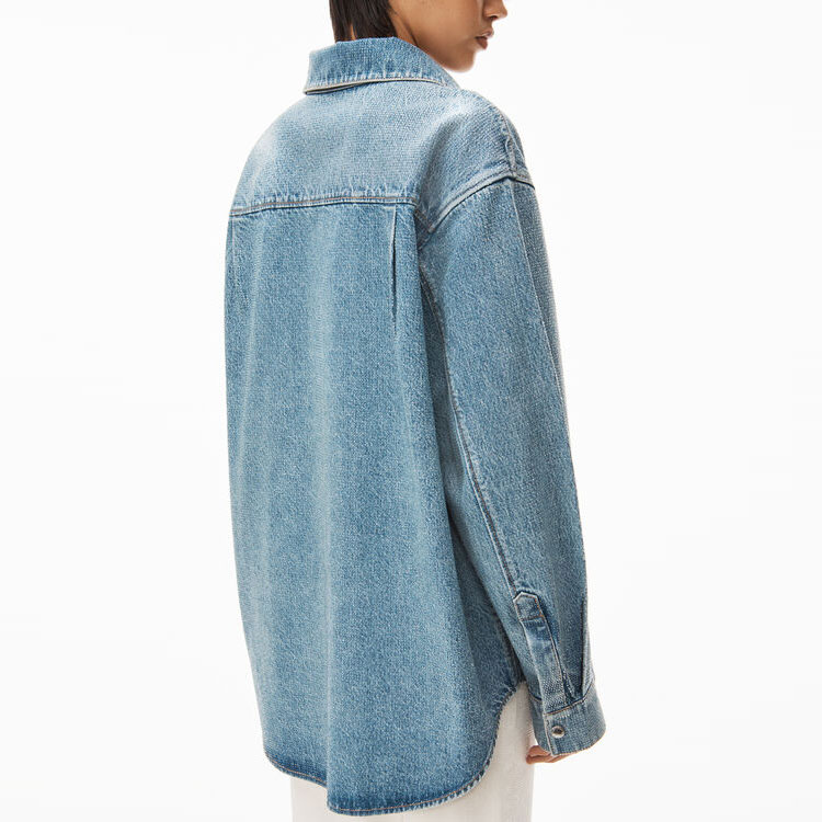Details for Alexander Wang SS23 Jaket Denim Retro Kasual Unisex Biru UDC2232558-486