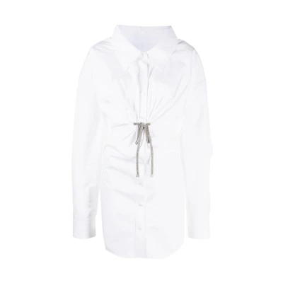 Alexander Wang SS23 White Single-Breasted Long Sleeve Shirt Dress 1WC1236209-100
