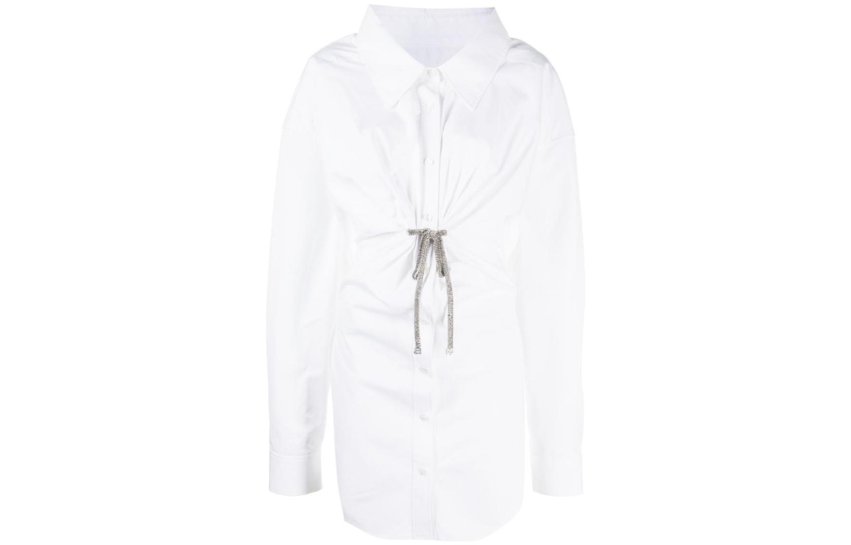 Alexander Wang SS23 White Single-Breasted Long Sleeve Shirt Dress 1WC1236209-100 圖 2