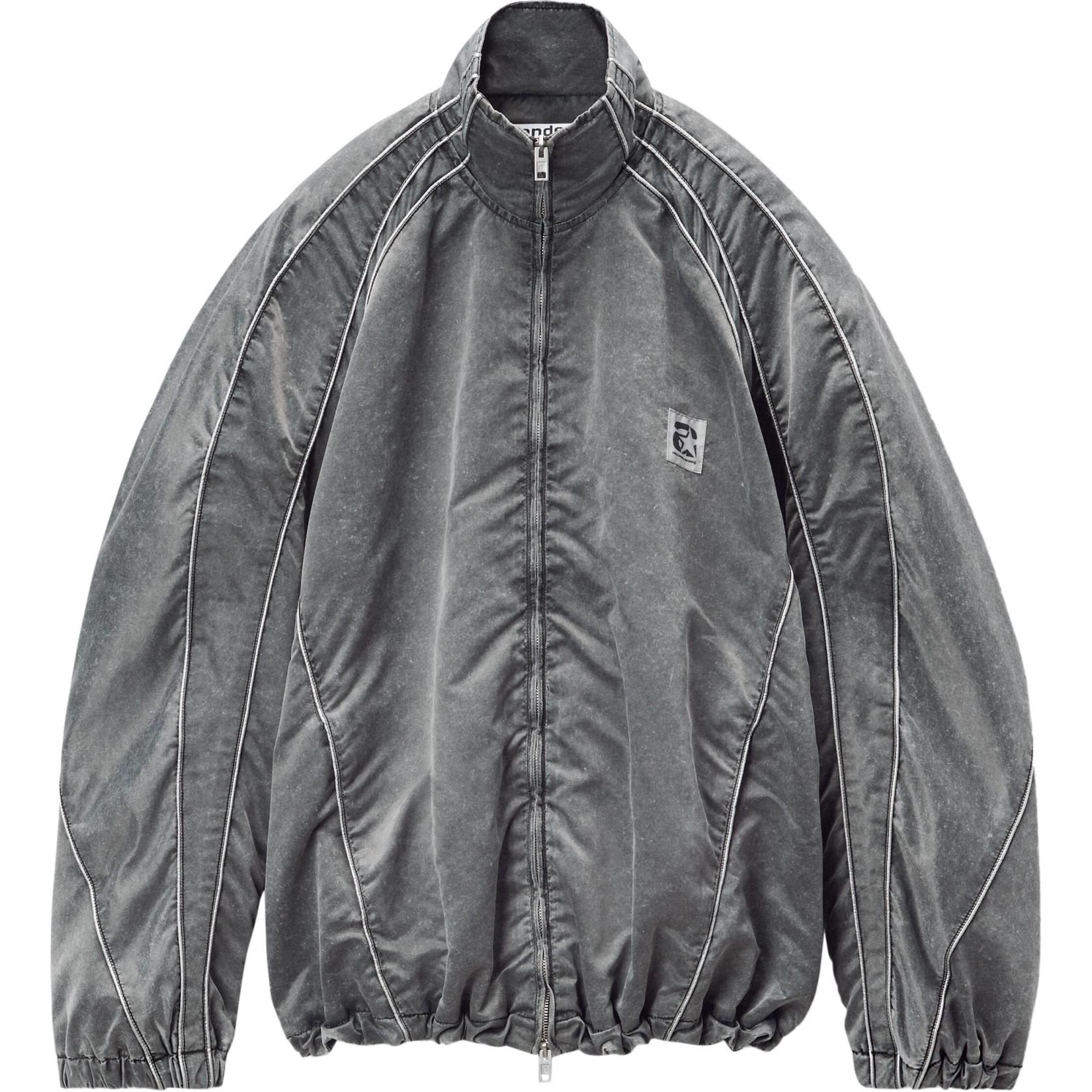 Alexander Wang SS24  Black Zip-Up Long-Sleeve Jacket with Patchwork Design 6WC3242035-BLACK