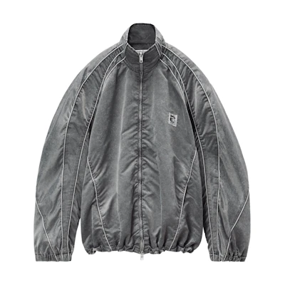 Alexander Wang SS24 Black Zip-Up Long-Sleeve Jacket with Patchwork Design 6WC3242035-BLACK
