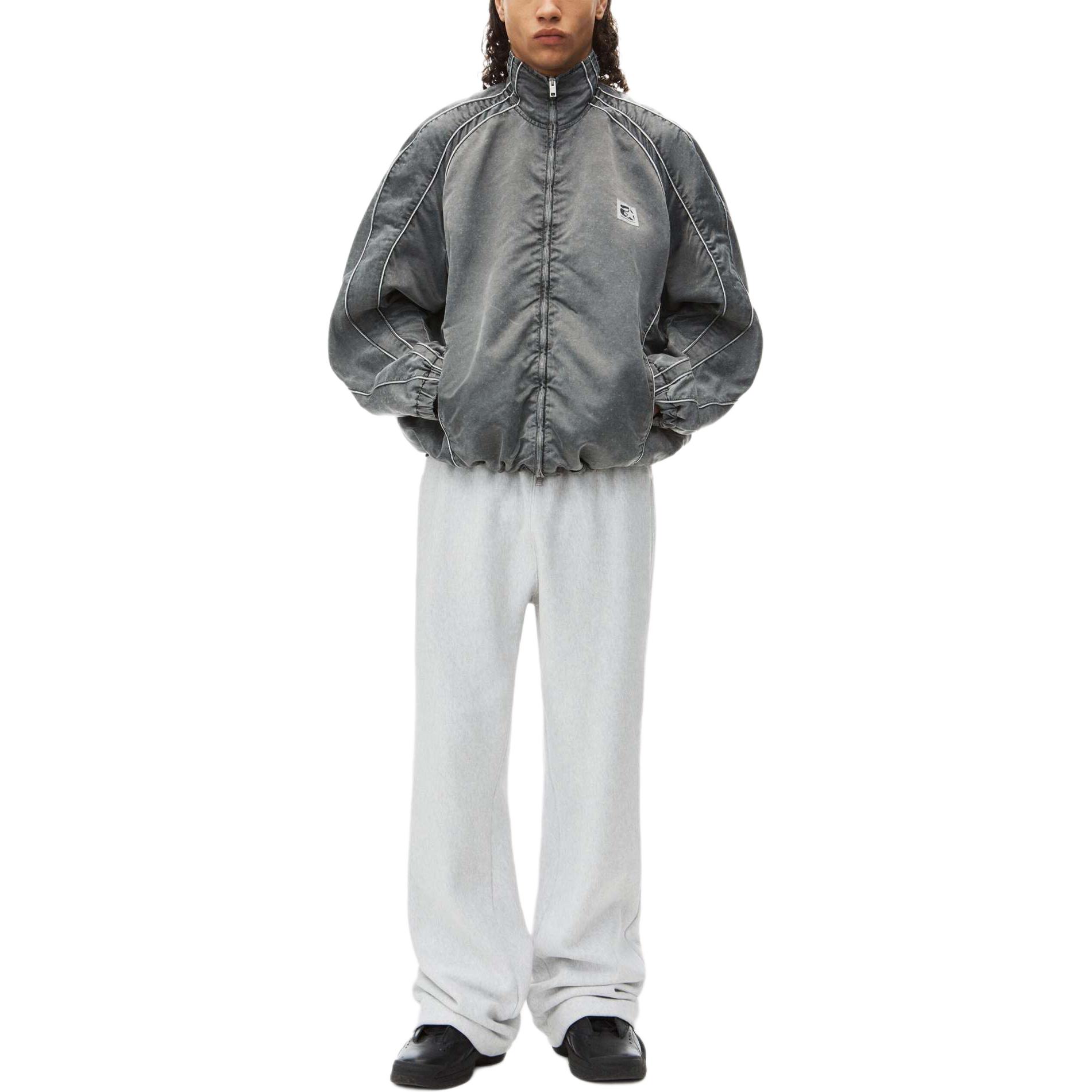 Lookbook Alexander Wang SS24  Black Zip-Up Long-Sleeve Jacket with Patchwork Design 6WC3242035-BLACK