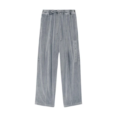 Alexander Wang SS24 Loose-Fit Knit Drawstring Joggers Grey. 6CC12440250-96A
