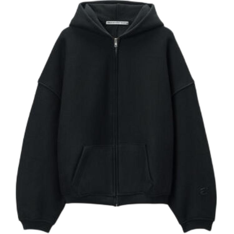 Alexander Wang SS24 Black Hoodie with Star Logo Print Unisex 6CC2242051001