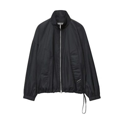 Alexander Wang SS24 Black Loose Fit Zip Funnel Neck Drawstring Jacket 6WC1242018-001