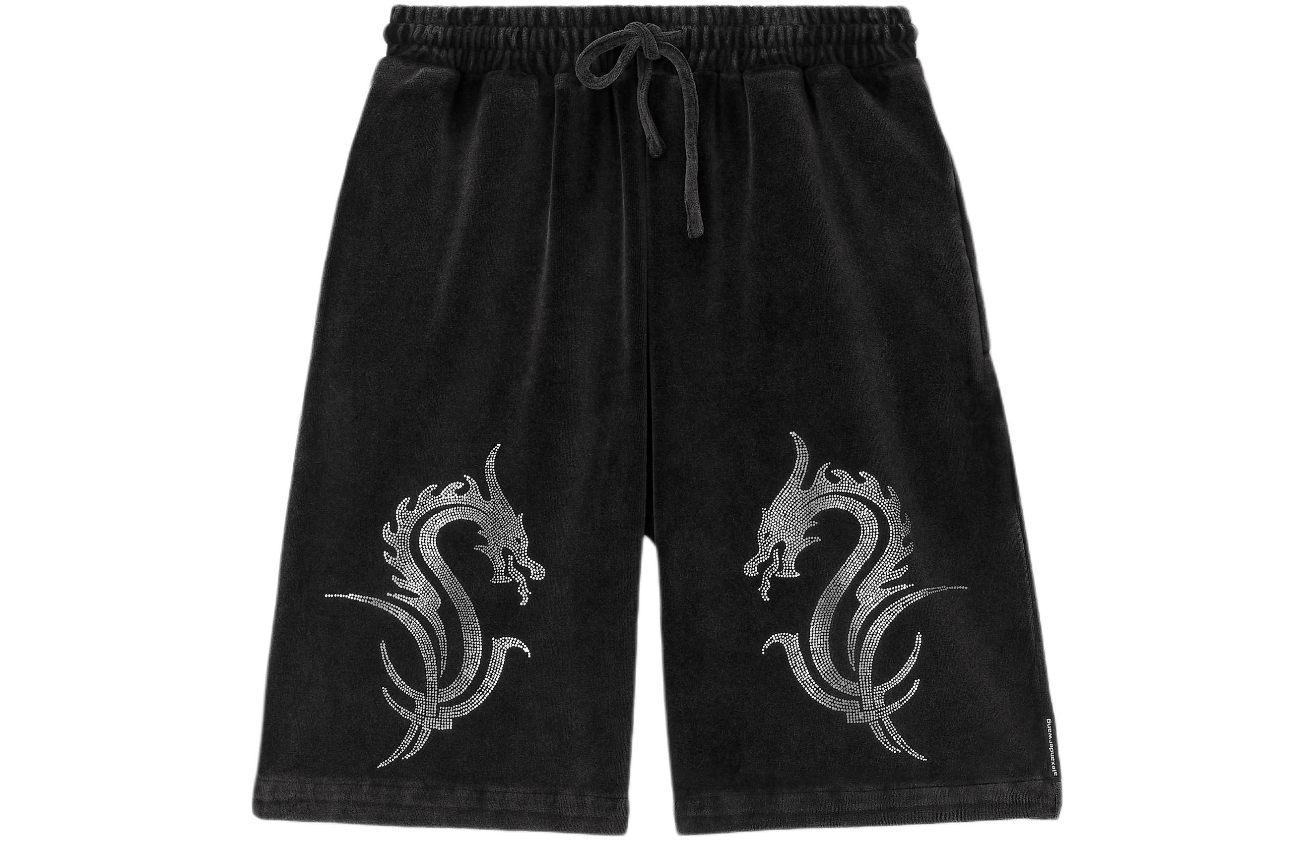 Order Alexander Wang SS24 龍年水鑽裝飾休閒短褲 男女款 黑色 UCC12440900-95A