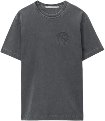 Alexander Wang SS24 Embossed Crewneck Oversized T-Shirt Unisex Washed Black. UCC1241670-011 Buy Alexander Wang SS24 Embossed Crewneck Oversized T-Shirt Unisex Washed Black. UCC1241670-011