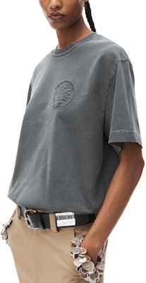 Alexander Wang SS24 Embossed Crewneck Oversized T-Shirt Unisex Washed Black. UCC1241670-011 Purchase Alexander Wang SS24 Embossed Crewneck Oversized T-Shirt Unisex Washed Black. UCC1241670-011