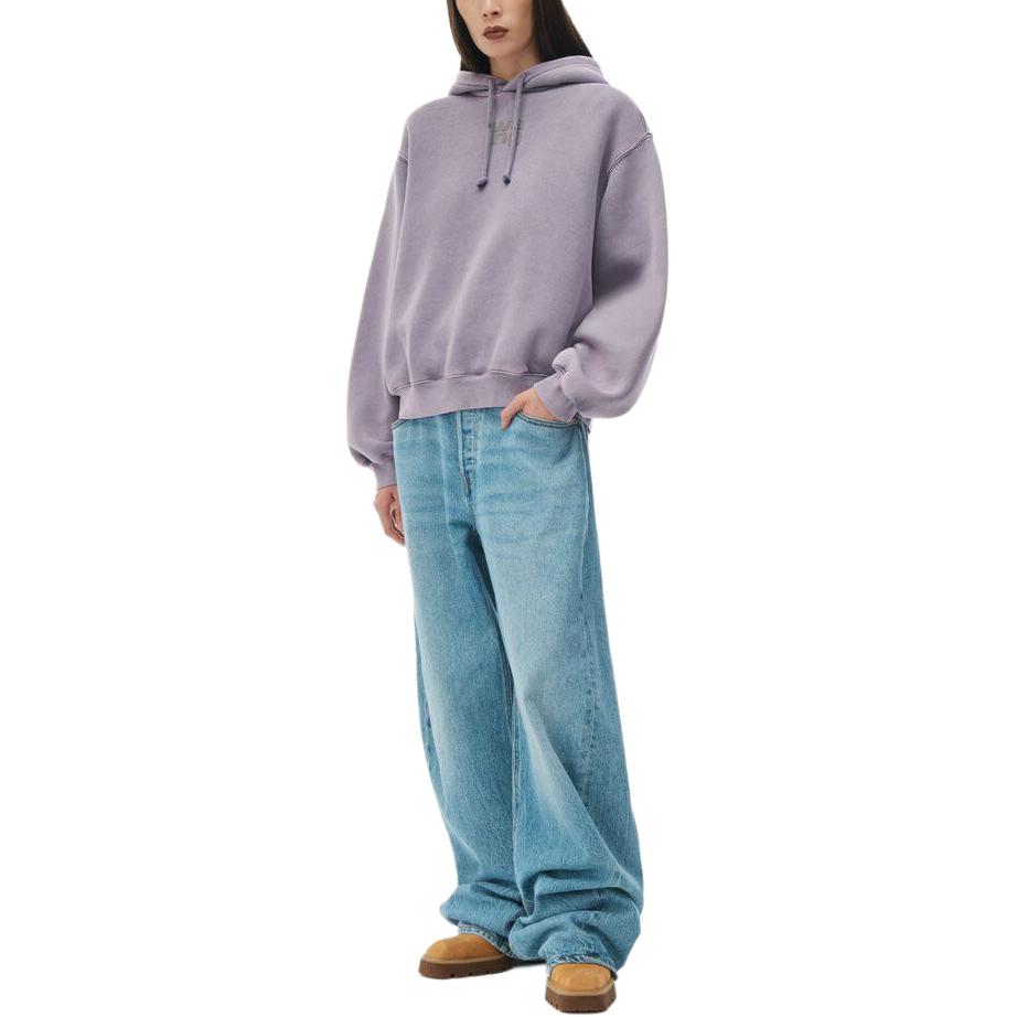 Lookbook アレキサンダー ワン SS24 ロゴ テリー フーディ ユニセックス ライトパープル 4CC32220696-87A