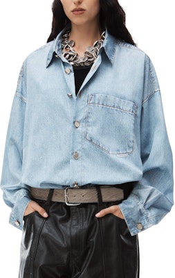 Alexander Wang SS24 Oversized Denim Button-Up Shirt Unisex Blue UWC12416754-87A Order Alexander Wang SS24 Oversized Denim Button-Up Shirt Unisex Blue UWC12416754-87A