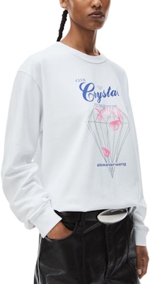 Alexander Wang SS24 Oversized Letter Crewneck Long Sleeve T-Shirt Bright White Unisex UCC1241692-111 Details for Alexander Wang SS24 Oversized Letter Crewneck Long Sleeve T-Shirt Bright White Unisex UCC1241692-111