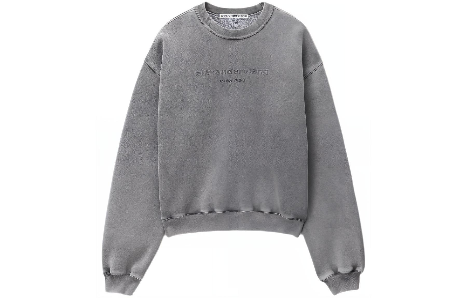 Alexander Wang SS24 Oversized Lettering Crewneck Sweatshirt Unisex Grey UCC22416960-37A